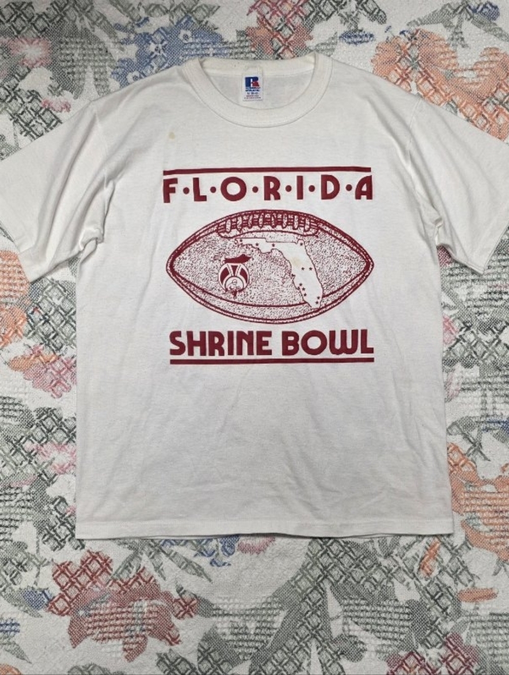 Florida Shrine Bowl Vintage Graphic Tee - White & Maroon